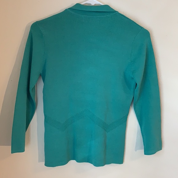 Michel Rene vintage aqua polo with chevron pattern - Picture 2 of 4